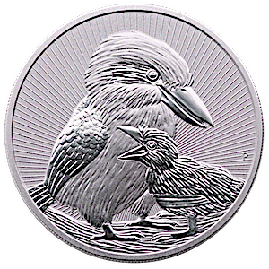 2020 2 oz Australian Mother & Baby Kookaburra Silver Bullion Coin - Piedfort