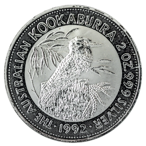 1992 2 oz Australian Silver Kookaburra Bullion Coin