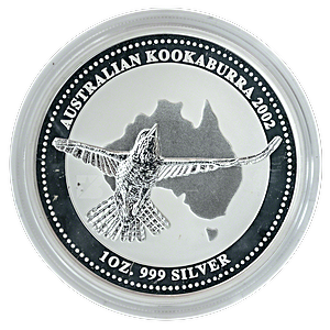 2002 1 oz Australian Silver Kookaburra Bullion Coin