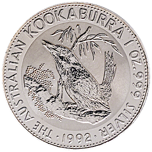 1992 1 oz Australian Silver Kookaburra Bullion Coin