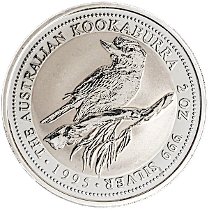 1995 2 oz Australian Silver Kookaburra Bullion Coin