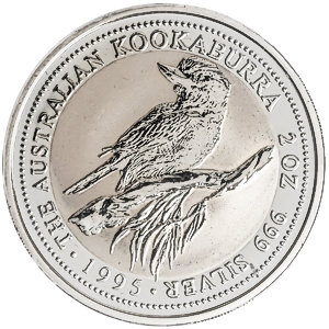 1995 2 oz Australian Silver Kookaburra Bullion Coin