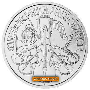1 oz Austrian Silver Philharmonic Bullion Coin (Various Years)