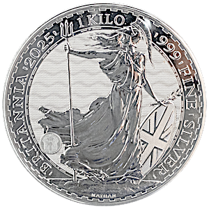 2025 1 Kilogram United Kingdom Silver Britannia Bullion Coin