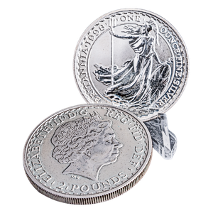 2 x 1998 1 oz United Kingdom Silver Britannia Bullion Coin (Pre-Owned in Good Condition)