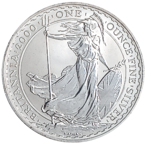 2000 1 oz United Kingdom Silver Britannia Bullion Coin (Pre-Owned in Good Condition)