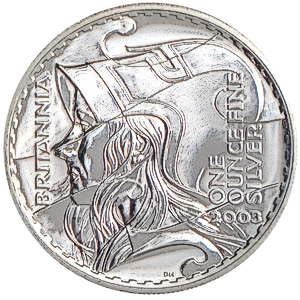 2003 1 oz United Kingdom Silver Britannia Bullion Coin (Pre-Owned in Good Condition)