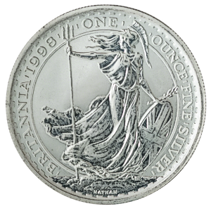 1998 1 oz United Kingdom Silver Britannia Bullion Coin (Pre-Owned in Good Condition)