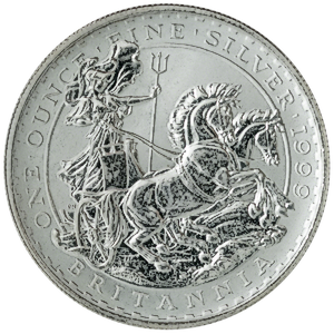1999 1 oz United Kingdom Silver Britannia Bullion Coin (Pre-Owned in Good Condition)