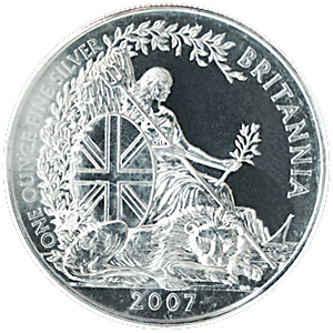 2007 1 oz United Kingdom Silver Britannia Bullion Coin (Pre-Owned in Good Condition)