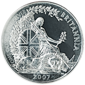 2007 1 oz United Kingdom Silver Britannia Bullion Coin (Pre-Owned in Good Condition)