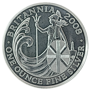 2008 1 oz United Kingdom Silver Britannia Bullion Coin (Pre-Owned in Good Condition)