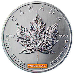 1 oz Canadian Silver Maple Leaf Bullion Coin (Various Years)