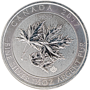 2017 1.5 oz Canadian Silver Super Leaf Bullion Coin (Pre-Owned in Good Condition)