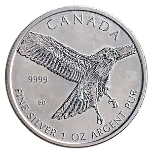 2015 1 oz Canadian Red Tailed Hawk Silver Bullion Coin