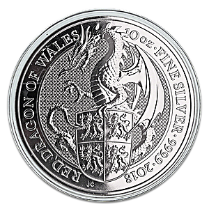 United Kingdom Silver Queen's Beast 2018 - Dragon - 10 oz United Kingdom Silver Queen's Beast 2018 - Dragon - 10 oz