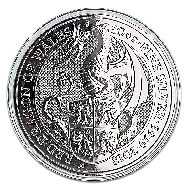 United Kingdom Silver Queen's Beast 2018 - Dragon - 10 oz United Kingdom Silver Queen's Beast 2018 - Dragon - 10 oz