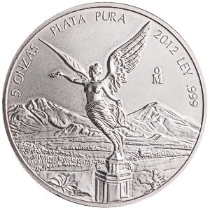 2012 5 oz Mexican Silver Libertad Bullion Coin