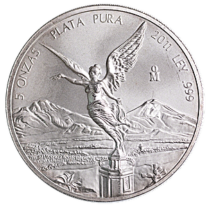 2011 5 oz Mexican Silver Libertad Bullion Coin