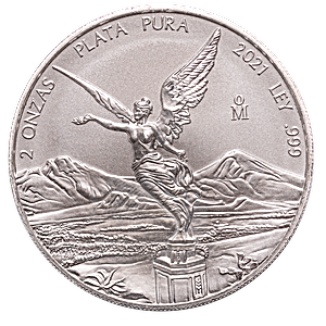 2021 2 oz Mexican Silver Libertad Bullion Coin