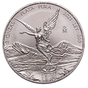 2021 2 oz Mexican Silver Libertad Bullion Coin