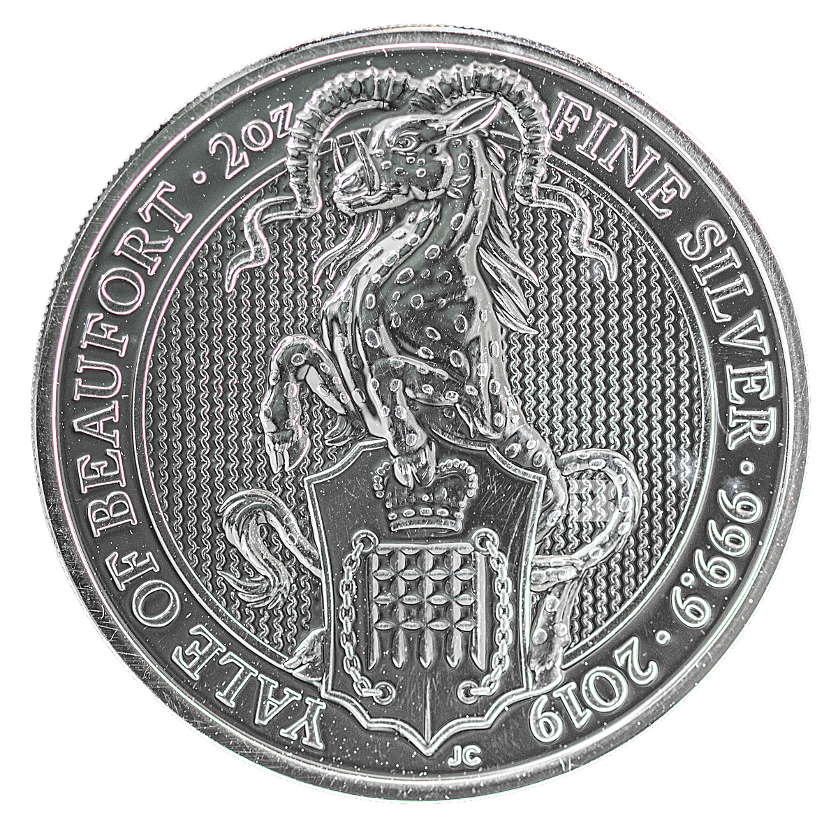 UK Silver Queen's Beast 2019 2 oz Yale of Beaufort