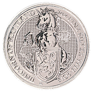 United Kingdom Silver Queen's Beast 2018 - Unicorn - 2 oz