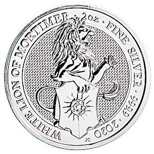 United Kingdom Silver Queen's Beast 2020 - The White Lion - 2 oz