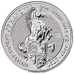 United Kingdom Silver Queen's Beast 2020 - The White Horse of Hanover - 2 oz