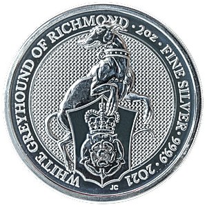 United Kingdom Silver Queen's Beast 2021 - The Greyhound of Richmond - 2 oz