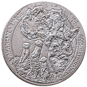 2016 1 oz Rwanda Silver Meerkat Bullion Coin (Pre-Owned in Good Condition)