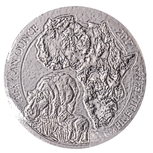 2017 1 oz Rwanda Silver Hippo Bullion Coin (Pre-Owned in Good Condition)