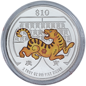 2010 2 oz Singapore Mint Piedfort Series 