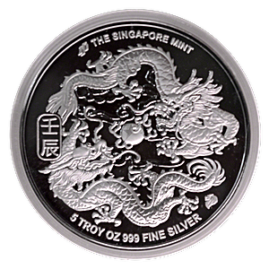 2012 5 oz Singapore Mint Lunar Series 