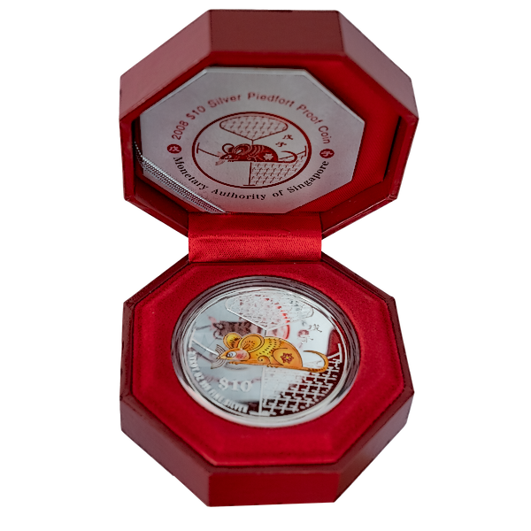 Singapore Mint Silver Piedfort Proof Coin 2008 - Year of the Rat