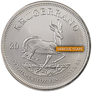 1 oz South African Silver Krugerrand Bullion Coin (Various Years)