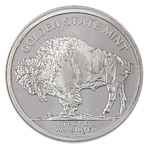 1 oz Golden State Mint Buffalo Silver Bullion Round