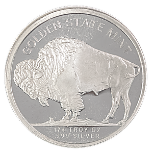 1/4 oz Buffalo Silver Bullion Round (Pre-Owned in Good Condition)