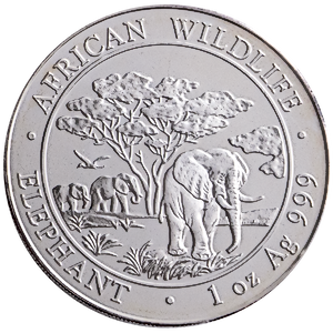 2012 1 oz Somalian Silver Elephant Bullion Coin (Pre-Owned in Good Condition)