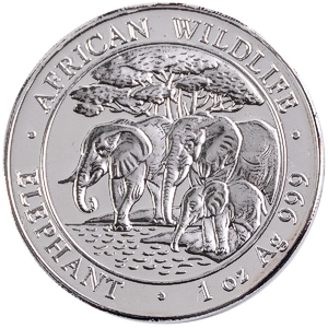 2013 1 oz Somalian Silver Elephant Bullion Coin (Pre-Owned in Good Condition)