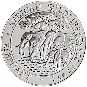 2013 1 oz Somalia Silver Elephant Bullion Coin - Snake Privy