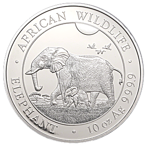 2022 10 oz Somalian Silver Elephant Bullion Coin (Pre-Owned in Good Condition)