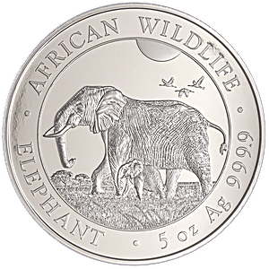 2022 5 oz Somalian Silver Elephant Bullion Coin