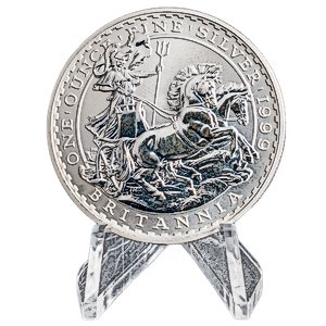 1999 1 oz United Kingdom Silver Britannia Coin (Pre-Owned in Good Condition)