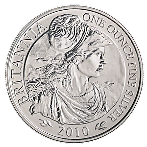 2010 1 oz United Kingdom Silver Britannia Bullion Coin (Pre-Owned in Good Condition)