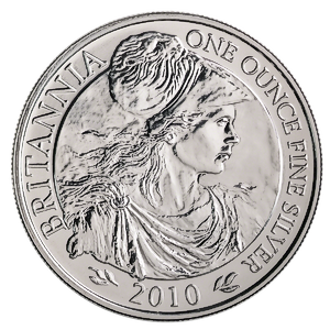 2010 1 oz United Kingdom Silver Britannia Bullion Coin (Pre-Owned in Good Condition)