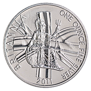 United Kingdom Silver Britannia  2011 - Circulated in Good Condition - 1 oz 