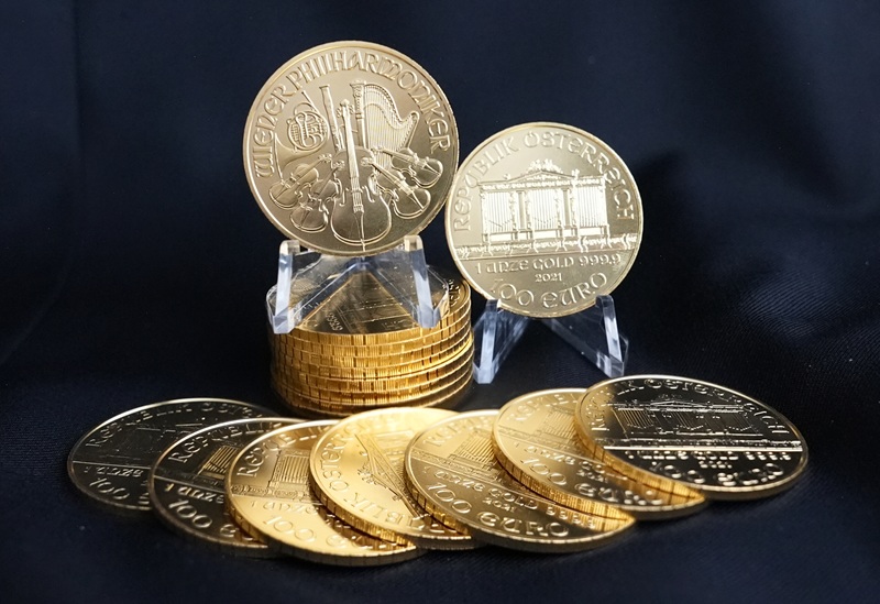 Gold Philharmonic coins.