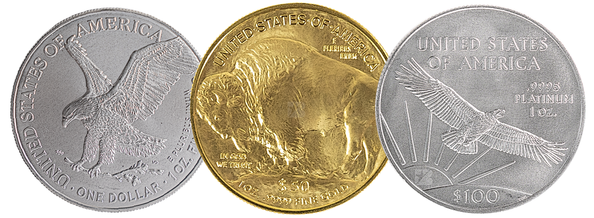 The three major US Mint bullion coins.