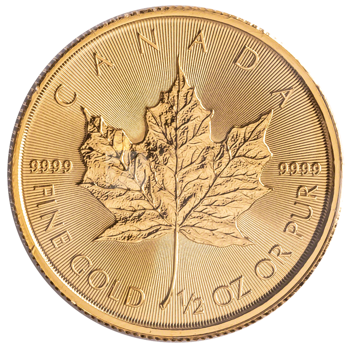 A ½ oz Canadian Gold Maple Leaf Bullion Coin